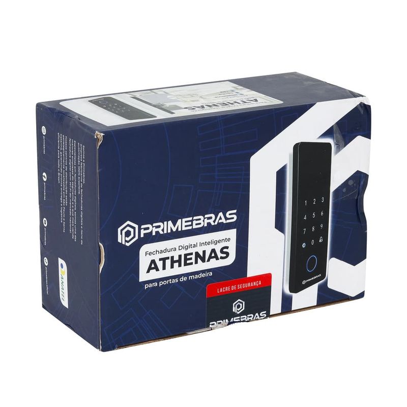 Fechadura Digital de Sobrepor com Biometria Athenas Preto