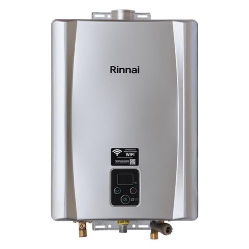 Aquecedor de Água a Gás GN 21L E21 FEHG Inox Digital Bivolt Rinnai