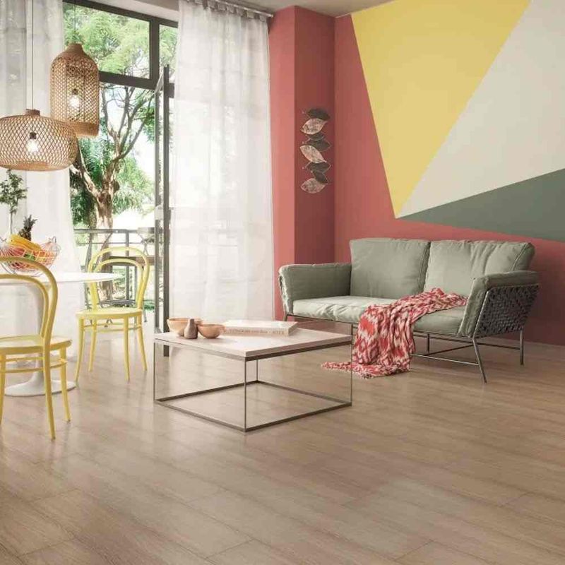 Piso Laminado Prime Cola Carvalho Maiorca 7mm 135,7x19,7cm cx 2,14m2