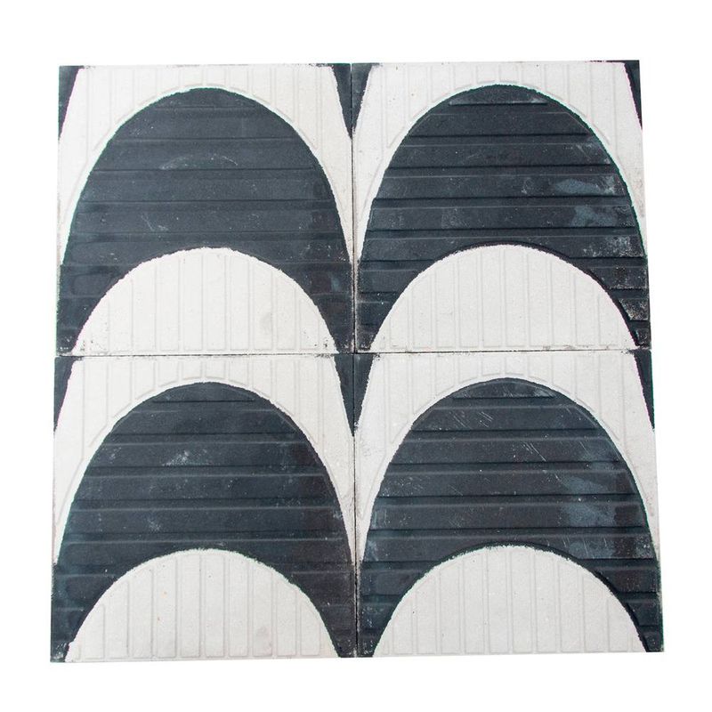 Piso Cimentício Copacabana Preto e Branco 30,7x30,7cm Amarrado c/ 5 Un