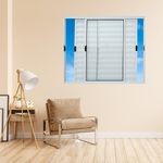 Veneziana 3 Folhas sem Grade Alumínio Branco 100x100cm