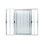 Janela de Correr 2 Folhas com Grade Alumínio Brilhante 100x150cm