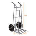 Carrinho Multiuso Aço Roda Pneumática 1,40m x 48 x 38cm 400Kg