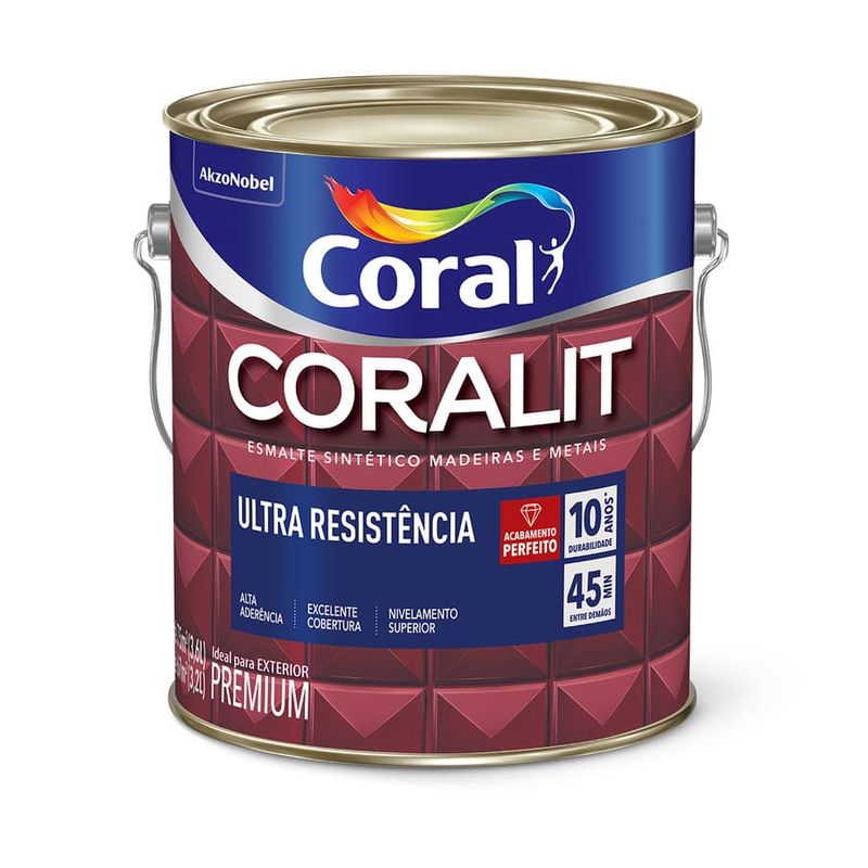 Esmalte Premium Sintético Fosco Coralit Branco 3,6L Coral