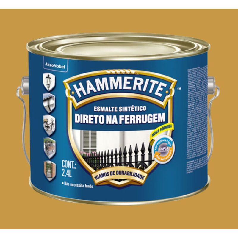 Esmalte Premium Sintético Brilhante Hammerite Ouro 2,4L Coral