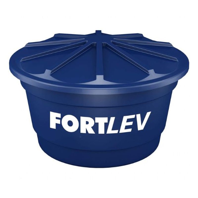 Caixa d'Água Polietileno com Tampa Azul 1500L Fortlev