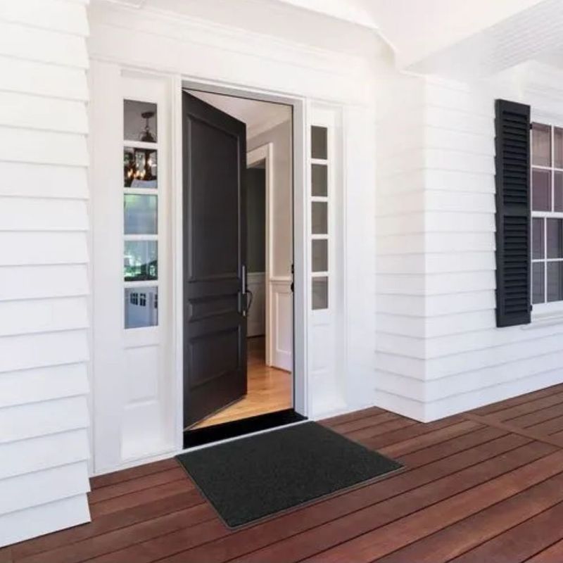 Capacho Vinílico Silver Preto 10mm 120x100cm