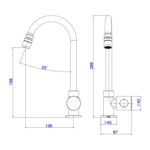 Torneira para Cozinha Mesa 1/4V Bica Média Cromado Aspen