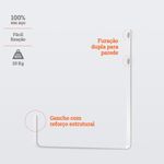 Gancho para Parede Até 25Kg 8cm Aço Branco