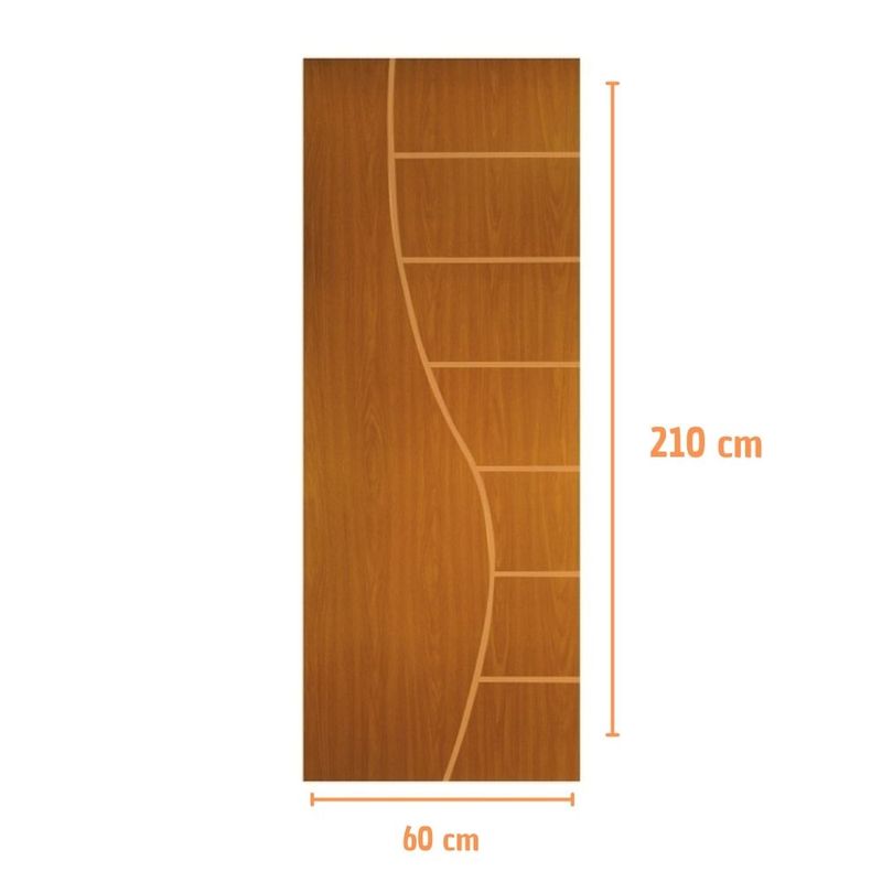 Folha de Porta Frisada Melamínica Colméia Cantareira Mogno 210x60cm
