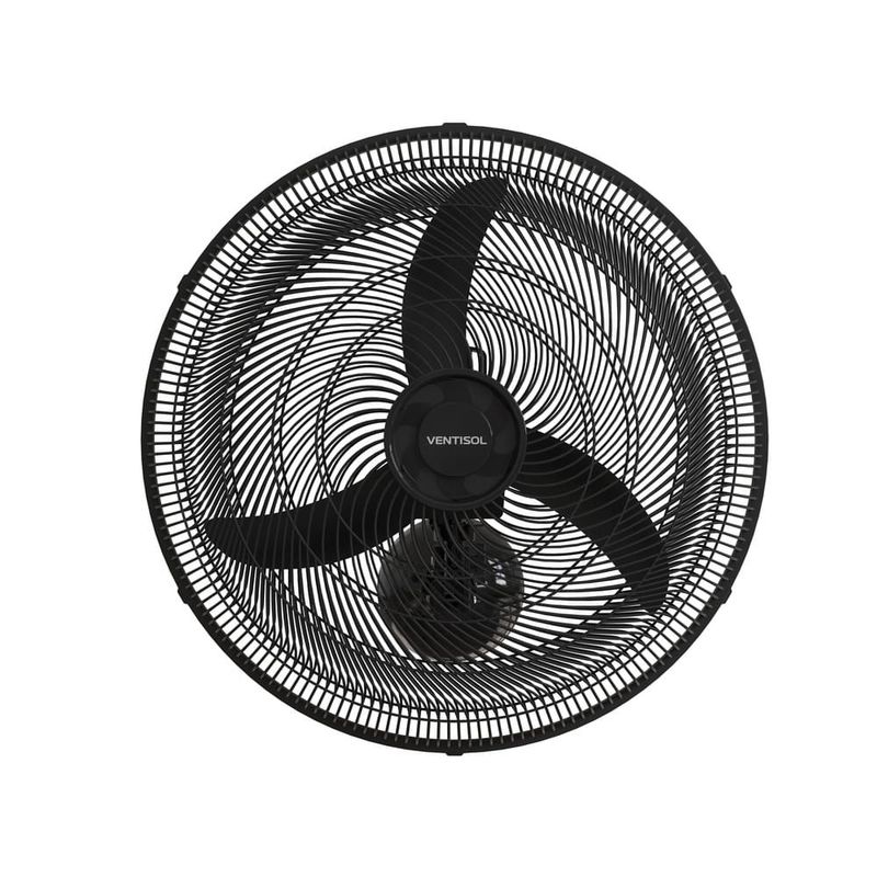 Ventilador de Parede New Preto com 3 Pás 50cm 130W 220V