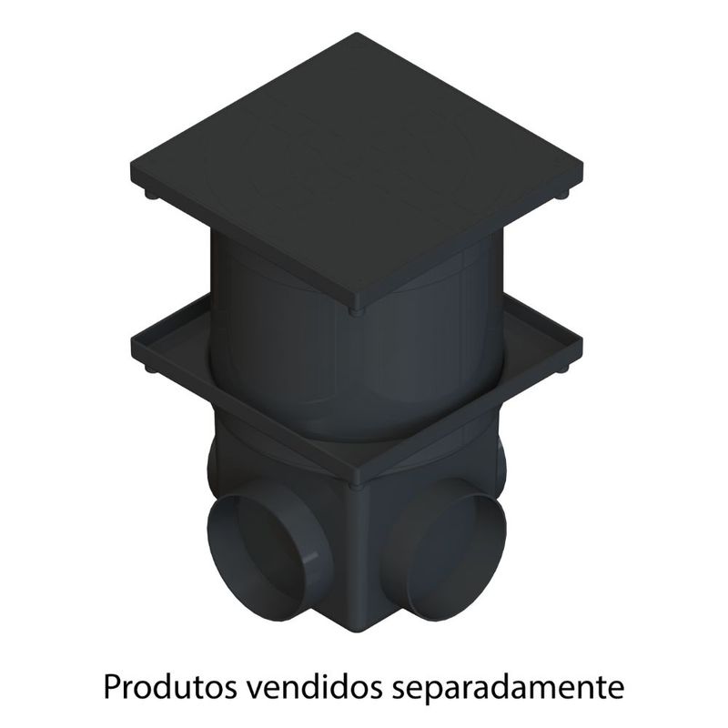 Caixa de Passagem e Inspeção Polipropileno Elétrica Preto 4,5L Taf