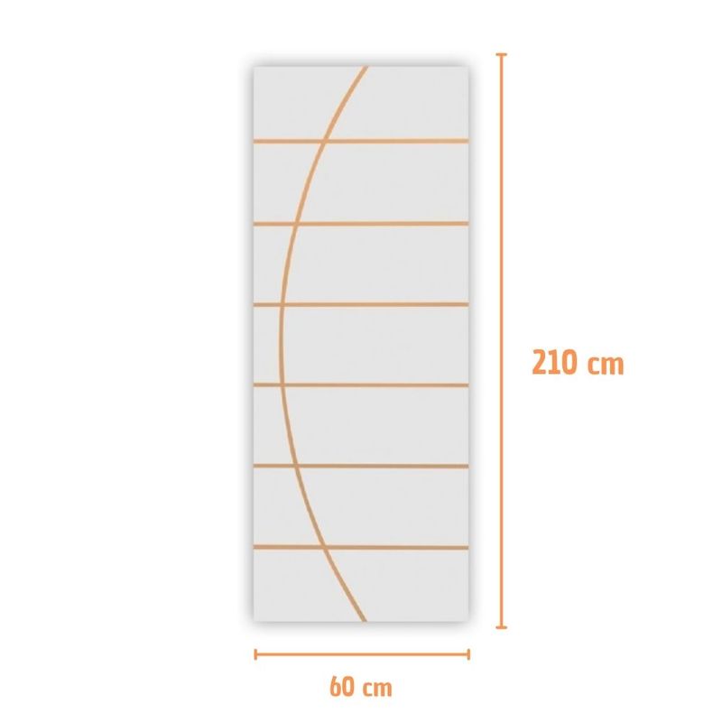 Folha de Porta Frisada Melamínica Colméia Neblina Branco 210x60cm
