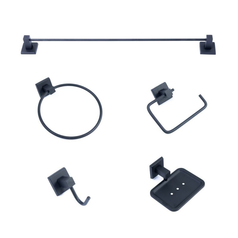 Kit Acessórios para Fixar Inox Quadra com 5 peças Preto Fosco