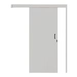 Kit Porta Correr Lisa Melamínica Sobrepor Branco Revesível 215x80cm