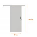 Kit Porta Correr Lisa Melamínica Sobrepor Branco Revesível 215x80cm