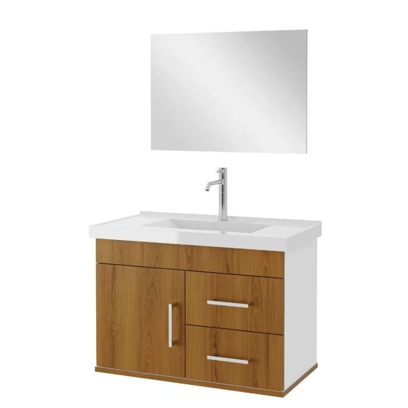 Kit Gabinete para Banheiro Mobi Freijó 63cm