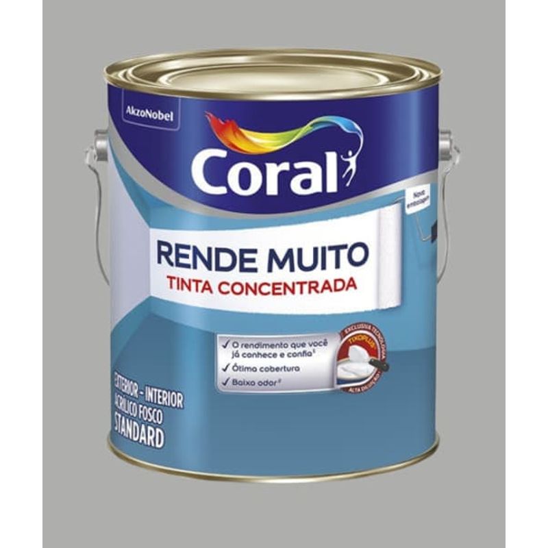 Tinta Standard Acrílica Fosco Rende Muito Tubarão Branco 3,2L Coral