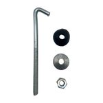 Gancho J com Porca e Arruela de Vedação 1/4"x110mm 10 Peças