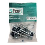 Gancho J com Porca e Arruela de Vedação 1/4"x110mm 10 Peças