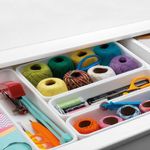 Organizador Cozinha para Talheres com 4 Divisórias Branco Dasplast