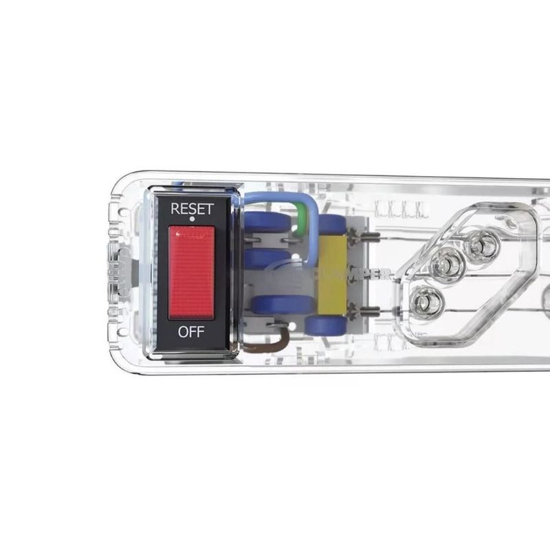 Filtro de Linha com Proteção DPS LCF 5 Tomadas 2P+T 10A Transparente