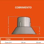 Espaçador Cone Encosto 3/4 Preto Pacote com 50 Unidades Construmarcas