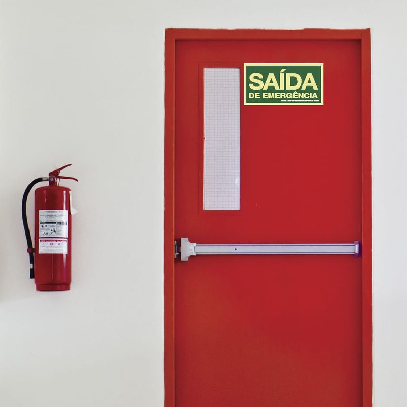 Placa Saída 30x15cm em PVC Fotoluminescente