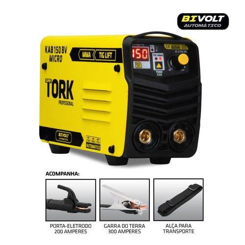 Inversora de Solda 150A Eletrodo/TIG KAB 150 MICRO 220v SuperTork