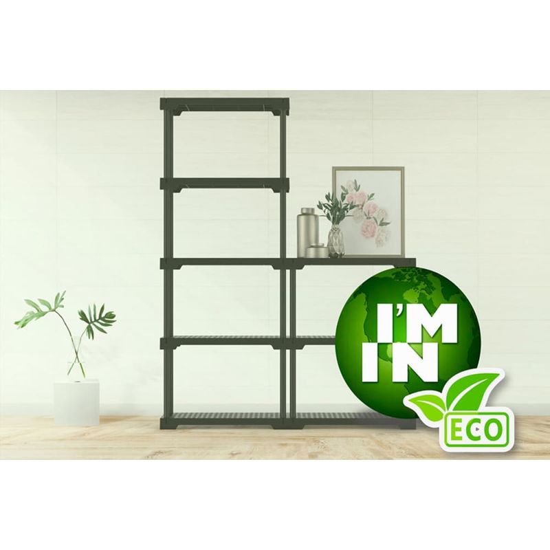 Estante Plástica Poly Eco5 - 5 Prateleiras Preto 70x35x167cm