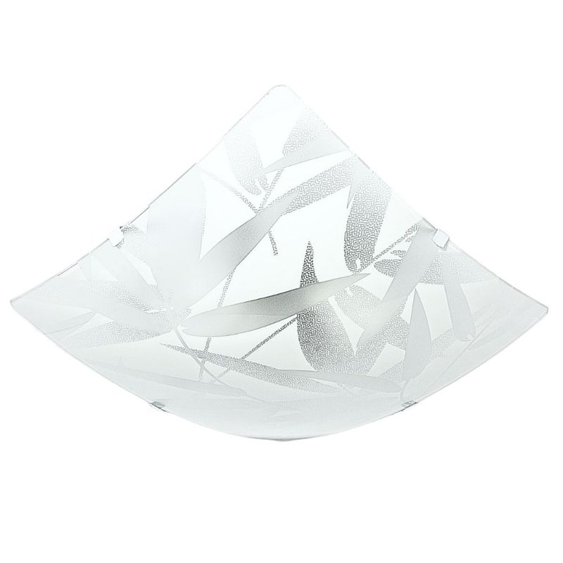 Plafon de Sobrepor Bambu Quadrado Branco 25cm para 1 Lâmpada E27