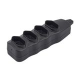 Tomada em Barra com 4 tomadas de 2 Pólos + Terra 10 Amperes Preta