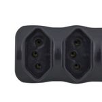 Tomada em Barra com 4 tomadas de 2 Pólos + Terra 10 Amperes Preta
