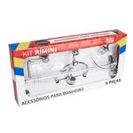 Kit Acessórios para Fixar ABS Rimini com 5 peças Cromado/Cristal