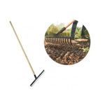 Ancinho 14 Dentes com Cabo de Madeira 80cm Minasul