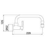 Torneira para Cozinha Parede 1/4V Bica Média Cromado 1164 C29