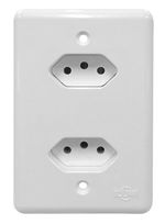 Conjunto 2 Tomadas 2P+T 20A/250V Pré-Ligadas 4x2 Branco Stylus