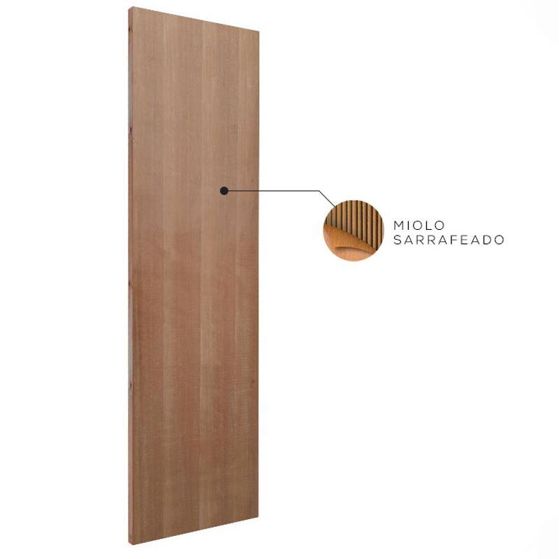 Folha de Porta Lisa Sarrafeada p/Verniz Curupixá Encabeçada 210x92cm