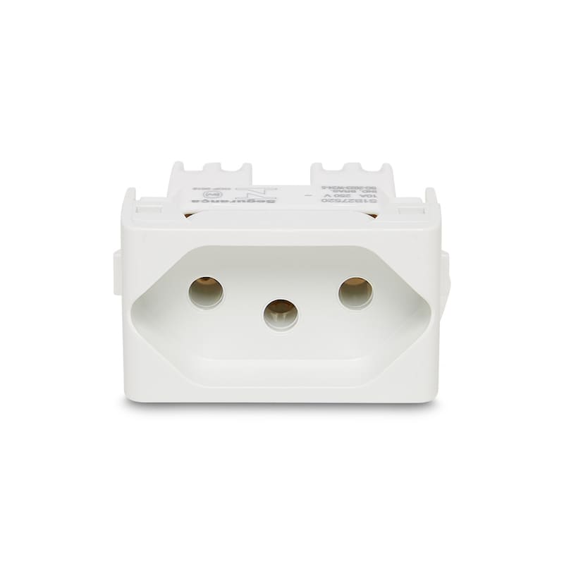 Módulo Tomada 2P+T 10A/250V Branco Lunare