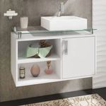 Gabinete para Banheiro Braga MDF Branco 80cm