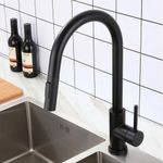 Monocomando para Cozinha Mesa Bica Alta 1/4V Preto Extensível 40cm