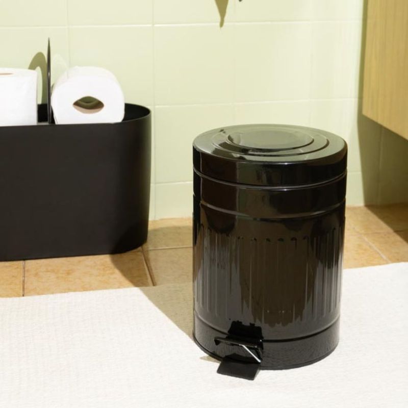 Lixeira Retrô 5L Preta Mor