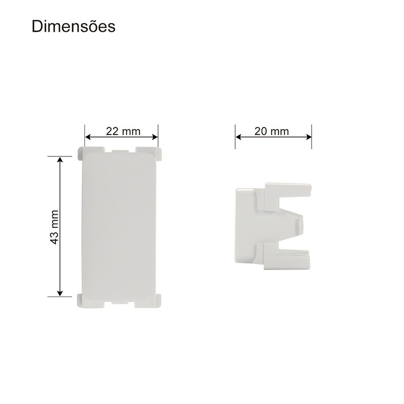 Módulo Cego com 2 Peças Branco Linha B3