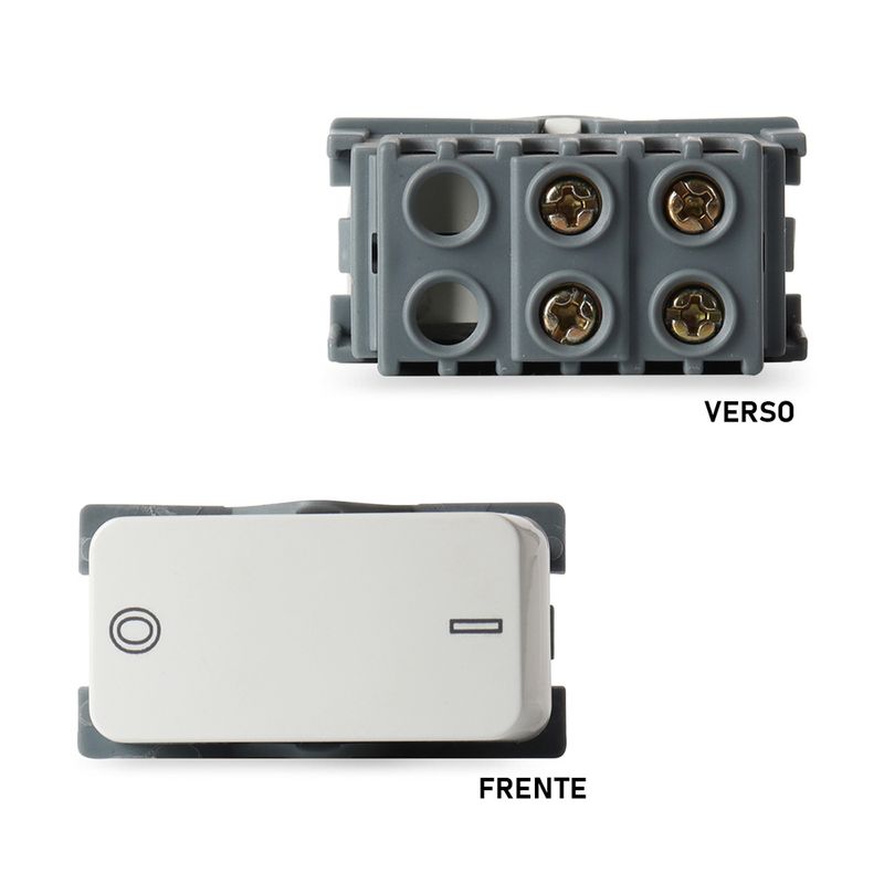 Módulo Interruptor Bipolar Simples 10A/250V Branco Linha B3
