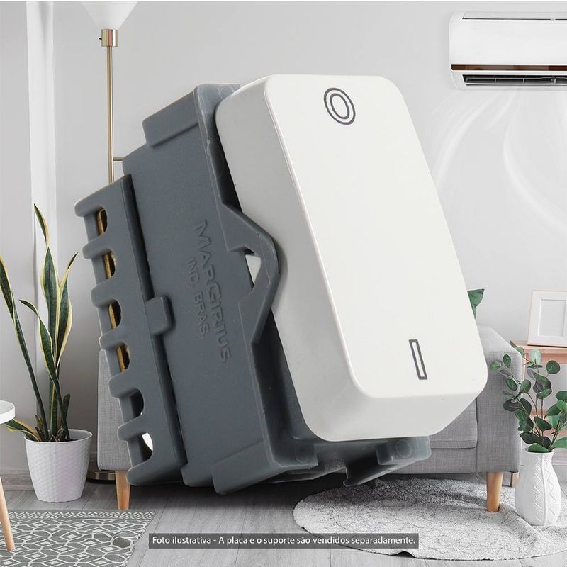 Módulo Interruptor Bipolar Simples 10A/250V Branco Linha B3