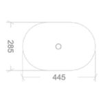 Cuba de Apoio Oval Branca 44,5cm Louça Luzarte M06 Support