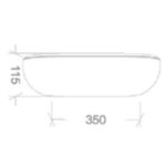 Cuba de Apoio Oval Branca 44,5cm Louça Luzarte M06 Support