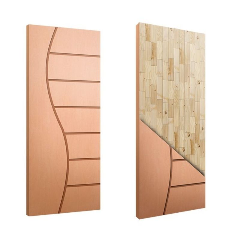 Folha de Porta Frisada Sólida HDF Pinus Curupixá FR10 210x82cm