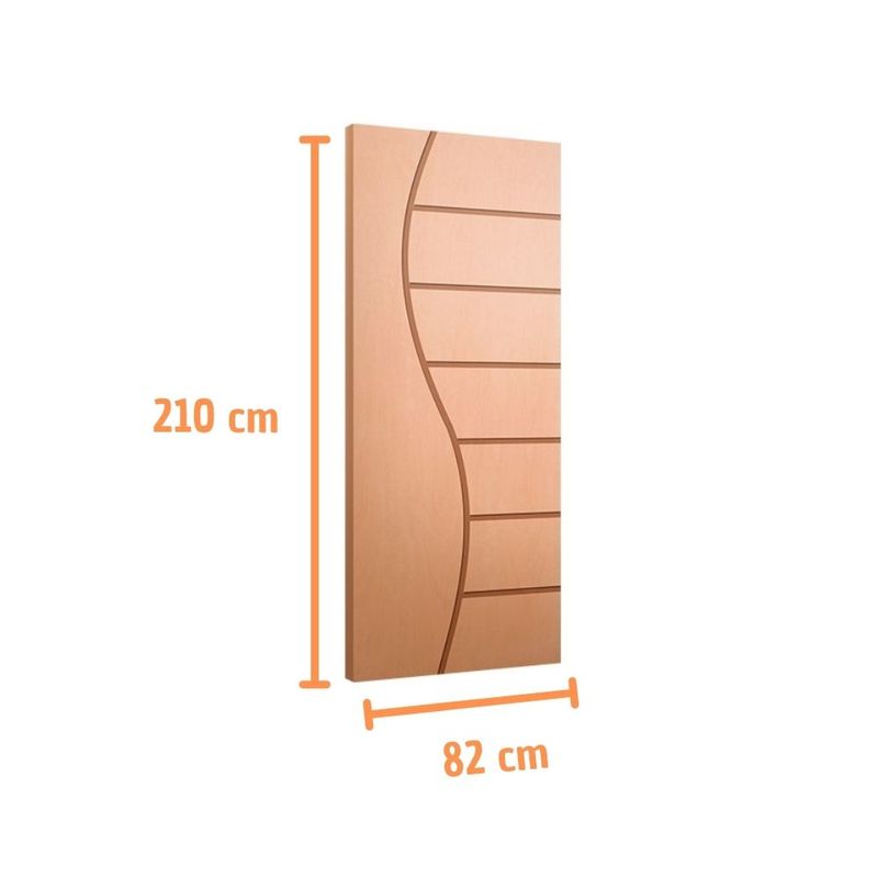 Folha de Porta Frisada Sólida HDF Pinus Curupixá FR10 210x82cm