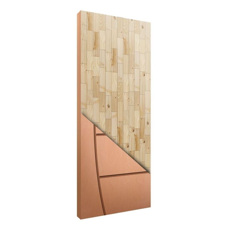 Folha de Porta Frisada FR09 Sólida HDF Pinus Curupixá 210x72cm